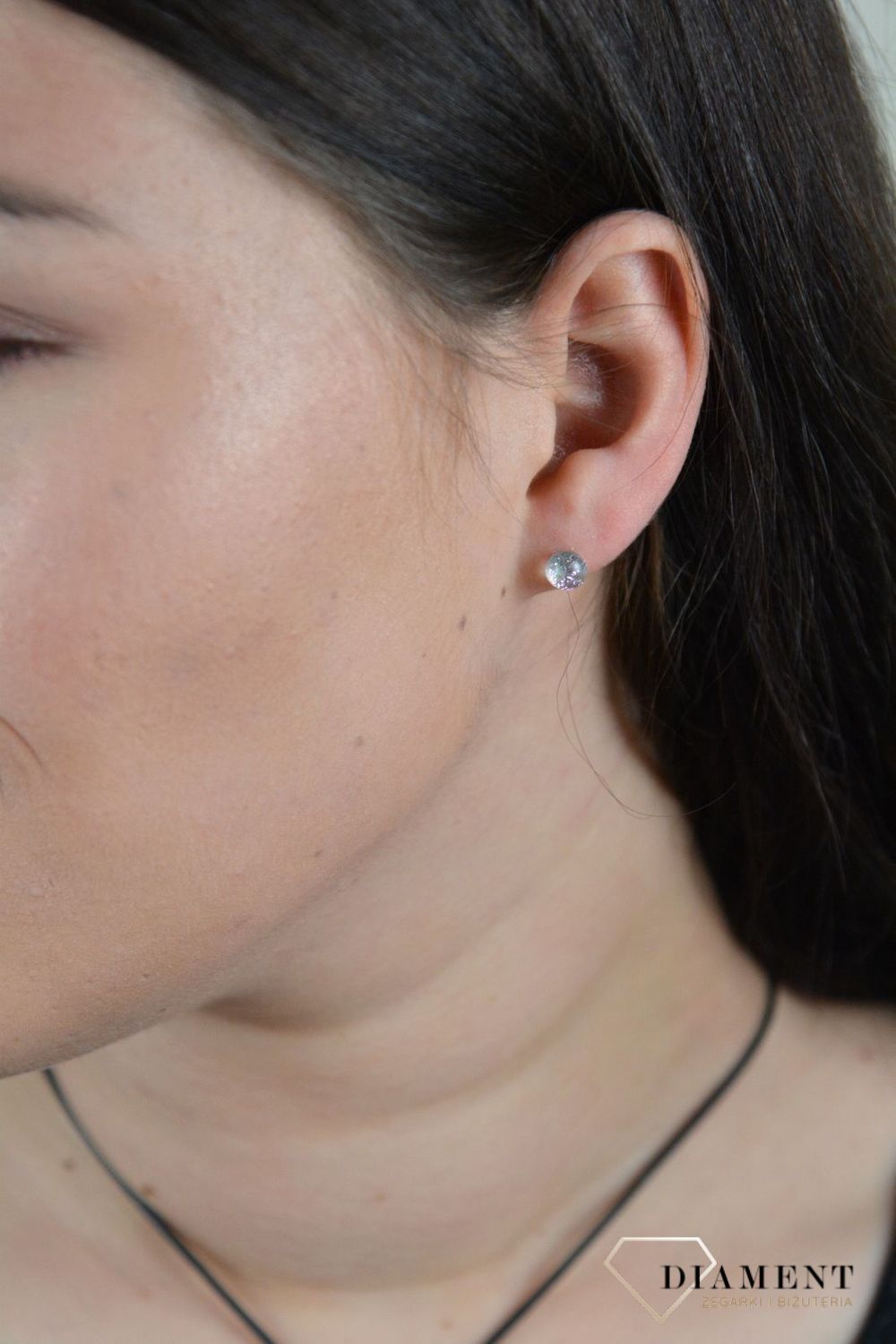 Srebrne kolczyki szkło weneckie 'Różowe refleksy w szkle' Murano 44.jpg